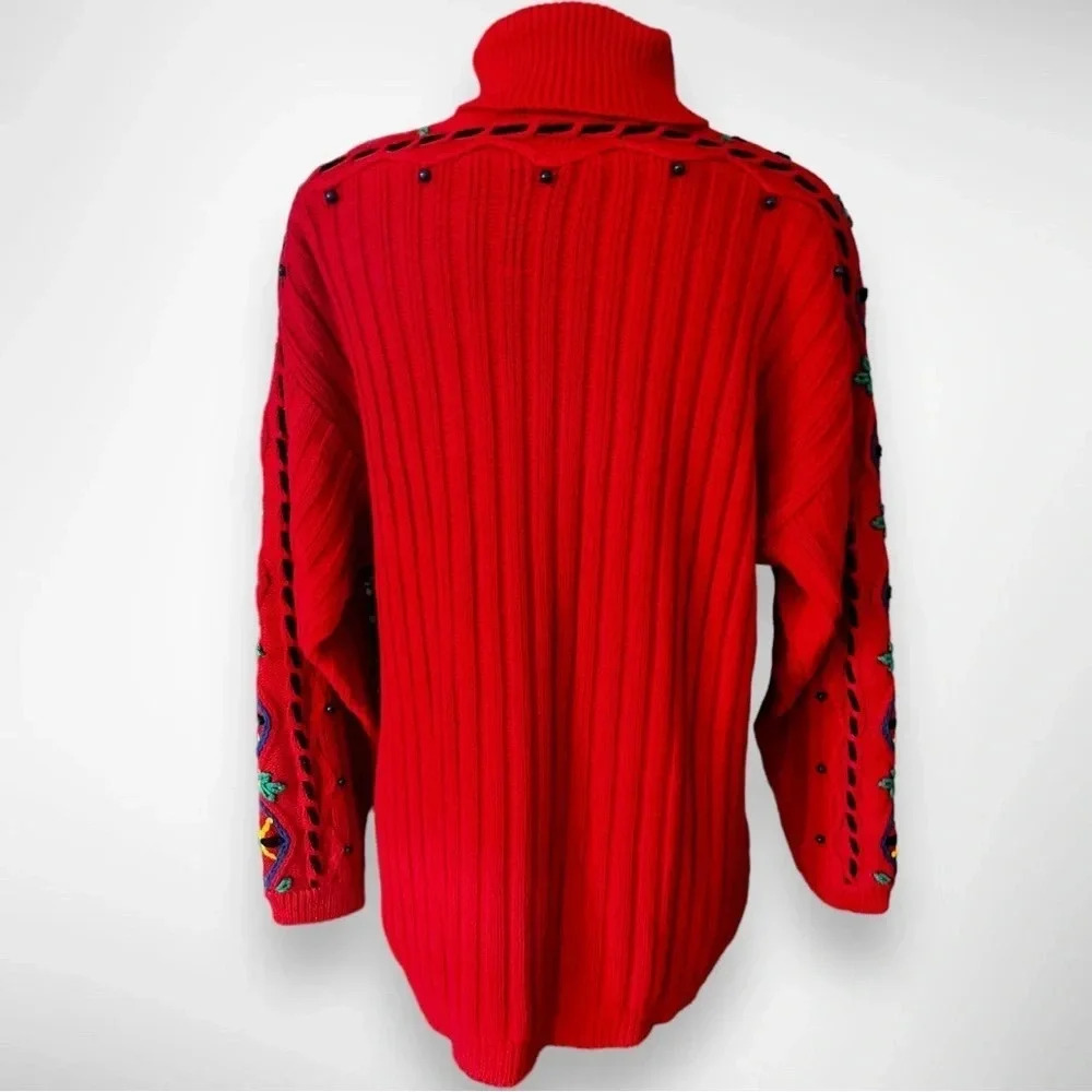 I.B. DIFFUSION Vintage‎ Sweater With Beading And Embroidery Small | EUC - Picture 4 of 10